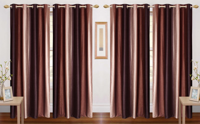 

Wonder Fab 213.36 cm (7 ft) Polyester Door Curtain (Pack Of 4)(Printed, Brown)