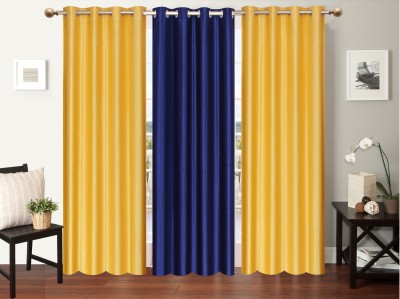 

Furnishing Zone 274 cm (9 ft) Polyester Long Door Curtain (Pack Of 3)(Plain, Yellow, Blue), Blue;yellow