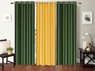 

Furnishing Zone 213 cm (7 ft) Polyester Door Curtain (Pack Of 3)(Plain, Green, Yellow)