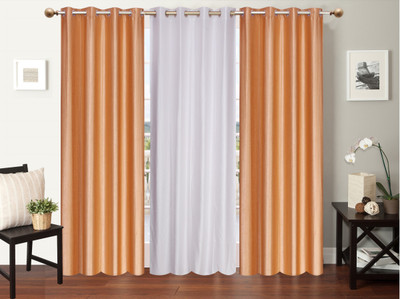 

Furnishing Zone 213 cm (7 ft) Polyester Door Curtain (Pack Of 3)(Plain, Beige, White)