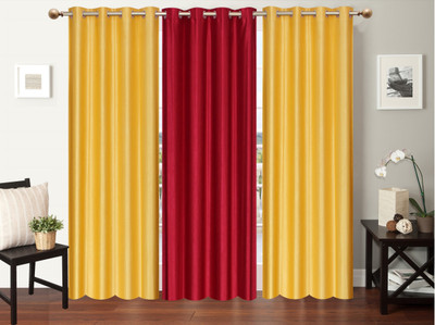 

Furnishing Zone 213 cm (7 ft) Polyester Door Curtain (Pack Of 3)(Plain, Yellow, Maroon), Maroon;yellow