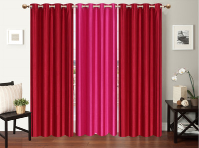 

Furnishing Zone 274 cm (9 ft) Polyester Long Door Curtain (Pack Of 3)(Plain, Maroon, Pink)