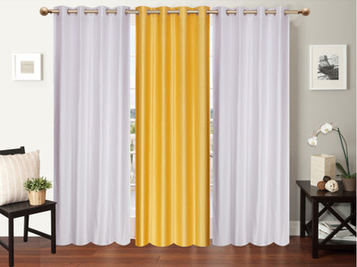 

Furnishing Zone 213 cm (7 ft) Polyester Door Curtain (Pack Of 3)(Plain, White, Yellow)