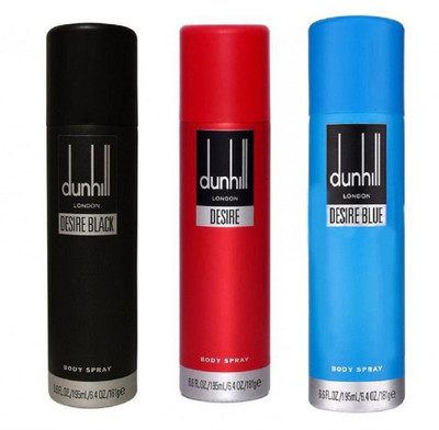 

Dunhill DESIRE BLACK RED BLUE Body Spray - For Men & Women(195 ml, Pack of 3)