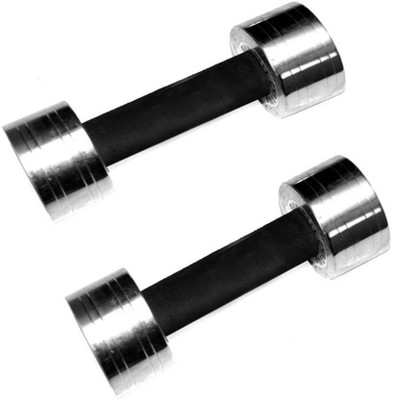 L'AVENIR FITNESS Premium (2kg * 2pcs.= 4kg) Steel Chrome Plated Fixed Weight Dumbbell(4 kg)