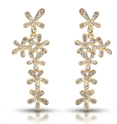 Fabfashion Drop Flower Earring Cubic Zirconia Alloy Drops & Danglers Fabfashion Drop Flower Earring Cubic Zirconia Alloy Drops & Danglers