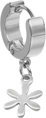 Sullery Flower Design Piercing Surgical Huggie Metal Hoop Earring