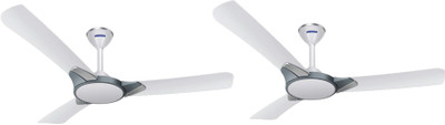 Luminous Copter 3 Blade Ceiling Fan(Dusky silver, Pack of 2), White