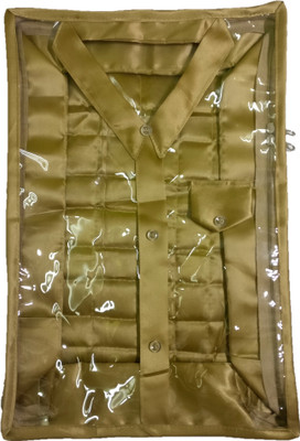 

Addyz Designer High Quality Latest Stylish Satin Shirt Cover with Front Transparent Storage Bag Garment Cover(Gold)