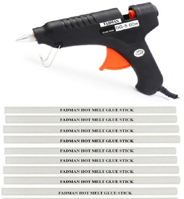 

FADMAN Black 60w Professional with 9 transparent Sticks Standard Temperature Corded Glue Gun (11 mm) Standard Temperature Corded Glue Gun(11 mm)