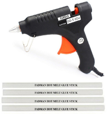 

FADMAN Black 60w Professional with 4 transparent Sticks Standard Temperature Corded Glue Gun (11 mm) Standard Temperature Corded Glue Gun(11 mm)