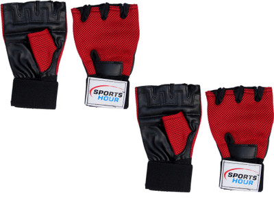 

Sportshour Gym & Fitness (Pack of 2 Pair) Gym & Fitness Gloves (M, Multicolor), Black;red