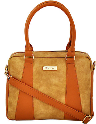 Erica Fashion Hand-held Bag(Beige, Brown)