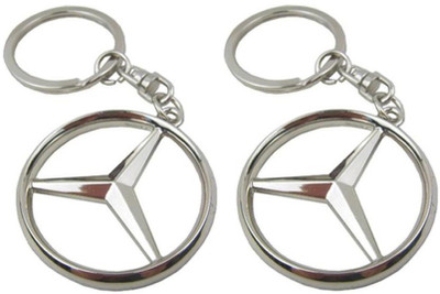 

Confident Set Of 02 Mercedece Benz Car Logo Key Chain(Silver)