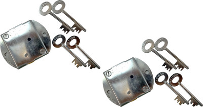 

HLI 6 lever Almirah lock with double lock(pack of 2) (round 4 keys) (chrome plated keys)(size 82 m.m.) Lock(Grey)