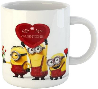 MUGKIN Minions Coffee Gift for Child Friends Cousins Brother Sister Children Kid Boy Girl on Birthday S41 Ceramic Coffee Mug(350 ml)