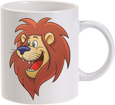 MUGKIN Lion cartoon art Ceramic Coffee Mug(350 ml)