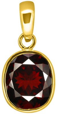TEJVIJ AND SONS 9.25 ratti hessonite gomed pendent panchdhatu with gold plated for men & women… Gold-plated Garnet Metal Pendant