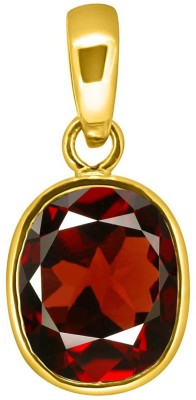 TEJVIJ AND SONS 5.25 ratti hessonite garnet gomed pendent panchdhatu with gold plated for men & women… Gold-plated Garnet Metal Pendant