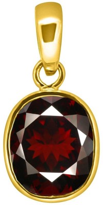 TEJVIJ AND SONS 4.25 ratti hessonite gomed pendent panchdhatu with gold plated for men & women… Gold-plated Garnet Metal Pendant