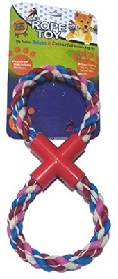 

SICONS Dog Toy Pull Rope Double Ring Cotton Plastic Tug Sicons Pet Fashion. Plastic, Jute Tough Toy For Dog