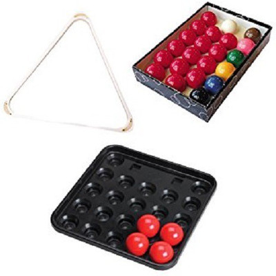 

Laxmi Ganesh Billiard COMBO OF SNOOKER BALL SET ,TRIANGLE N TRAY Billiard Ball(Pack of 22, Red, Black, Brown, Green, White, Pink, Yellow, Blue)