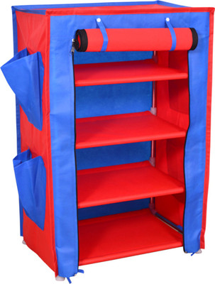 

Raunak Designer Almira Stainless Steel Collapsible Shoe Stand(Blue, Red, 4 Shelves)