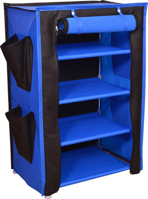

Raunak Designer Almira Stainless Steel Collapsible Shoe Stand(Blue, Black, 4 Shelves)