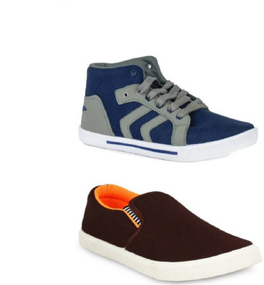

Stylivo Combo Pack Casual & Loafer Shoes For Men's Casuals For Men(Multicolor, Blue::orange