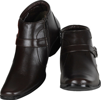 Mens leather sale zip boots