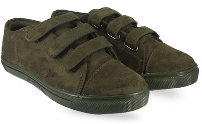 

LeatherKraft Velcro Sneakers Sneakers For Men(Olive