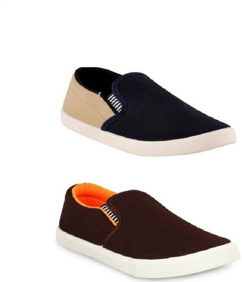 

Stylivo Combo Pack 2 Laofers Shoes For Men's Slip On Sneakers For Men(Multicolor, Beige::orange