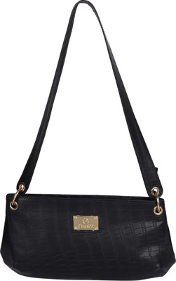 

osaiz Girls Casual Black PU Sling Bag