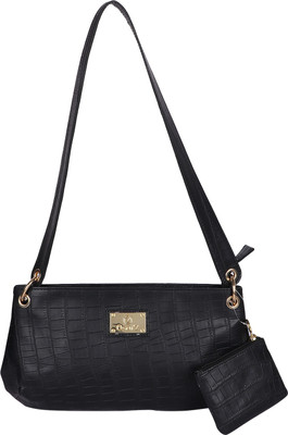 

osaiz Girls Casual Black PU Sling Bag