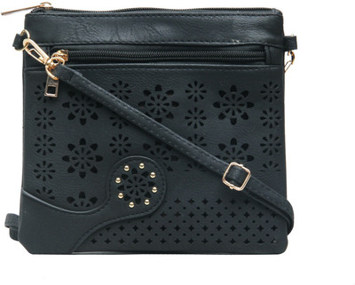Shopharp Women Casual Black Polyester Sling Bag