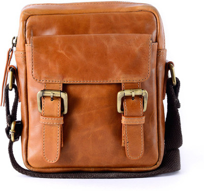 

Gauge Machine Men & Women Formal Brown Genuine Leather Sling Bag