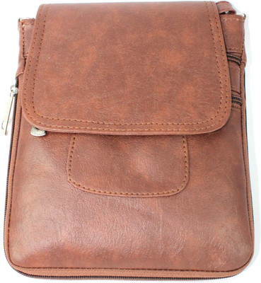 

CARRY MEE Boys & Girls Casual Brown Genuine Leather Sling Bag