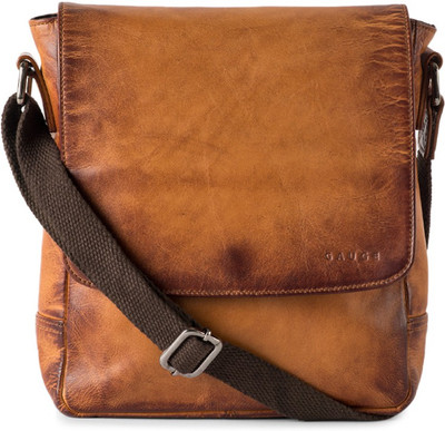 

Gauge Machine Men & Women Formal Tan Genuine Leather Sling Bag