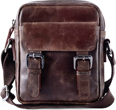 

Gauge Machine Men & Women Formal Brown Genuine Leather Sling Bag