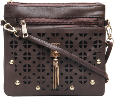

Shopharp Women Casual Brown Polyester Sling Bag