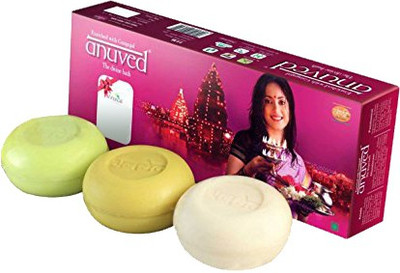 

Anuved Herbal Gift Pack- Exclusive quality Bhakti Bathing soaps 125 gm each Set of 3(375 g, Pack of 3)