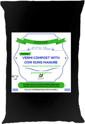 

Turtye Turtye® Enriched Vermicompost with Cow Dung Manure - 10 Kg's - 100% Natural for Home Gardening Plants - With added Nutrients Soil Manure(10 kg Powder)