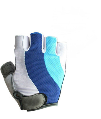 

Shrih Cycling/Biking Half Finger Shock Absorption Sports Gloves Cycling Gloves (, White, Blue, White and blue