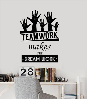 marvellous 80 cm m_teamworkblack Self Adhesive Sticker(Pack of 1)