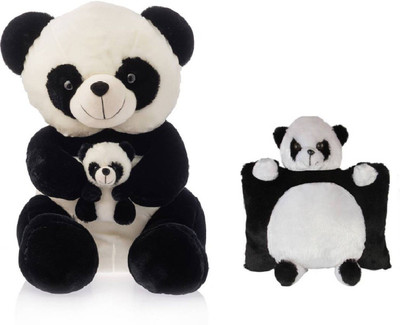 

Tajpur Traders Mother Panda Teddy Bear (52 cm) With Panda pillow - 35 cm(Black, White)