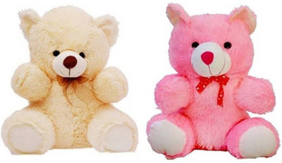 

KHATU SHYAM ENTERPRISES 2 Feet Combo of Cute Lovable Stuffed Spongy Hugable Sitting Teddy Bear Cream 58 CM and Pink 58 CM - 60 cm(Cream, Pink)