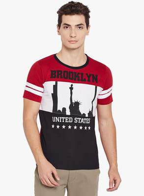 Stylogue Printed Men Round Neck Maroon T-Shirt