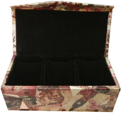 

Addyz Printed Premium Quality 3 Slots Watch Box Jewelry, Bracelets Case Storage Box Jewellery Vanity Box(Multicolor)