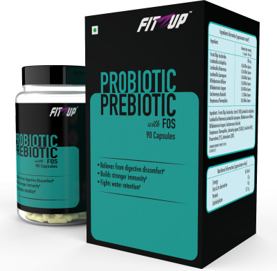 

FitZup Probiotic Prebiotic with Fructo Oligo Saccharides, High Potency, Multi Strain, 90 tablets(90 No)