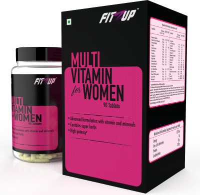 

FitZup Multivitamin Women with 15+ Advance Rare Minerals, Green Tea Extract, Grapeseed Extract, Evening Primrose Oil, 90 Tablets(90 No)